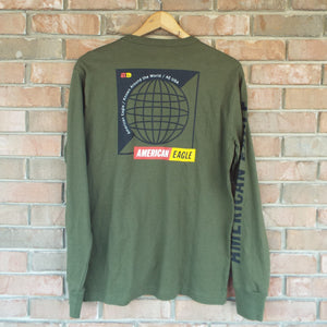 American Eagle Longsleeve T-Shirt / Military Green