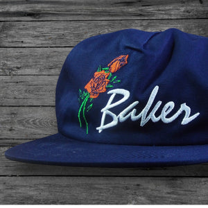 Baker Roses Snapback Hat / Navy