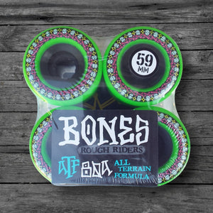 Bones Repeat Skulls Rough Rider Green ATF 80a Wheels / 59mm