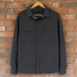 Matix Herringbone Button Up Longsleeve Shirt / Black