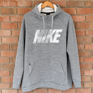 Nike Hidden Check Logo Hoodie / Heather Grey