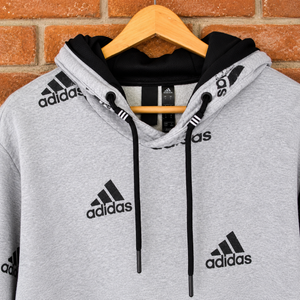 Adidas All Over Print Pullover Hoodie / Grey