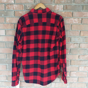 Hollister Plaid Button Up Shirt / Red-Black