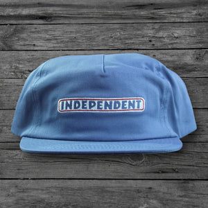Independent Bar Logo Snapback Hat / Slate Blue