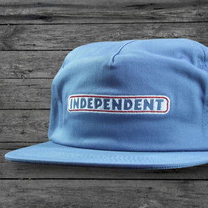 Independent Bar Logo Snapback Hat / Slate Blue