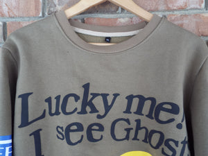 Kids See Ghosts Crew Sweater / Brown (Thrift Happens)