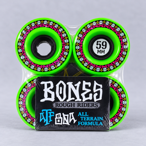 Bones Repeat Skulls Rough Rider Green ATF 80a Wheels / 59mm