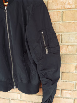 PacSun Bomber Zip-Up Jacket / Black