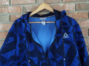 Reebok Zip-Up Windbreaker Jacket / Blue (Thrift Happens)