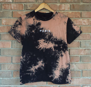 Romwe Paris Bleach T-Shirt / Black