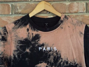 Romwe Paris Bleach T-Shirt / Black