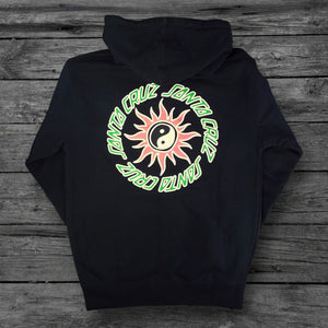 Santa Cruz Sol Spiral Zip Hoodie Sweatshirt / Black