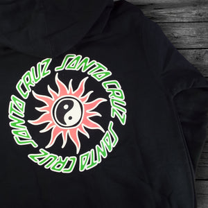 Santa Cruz Sol Spiral Zip Hoodie Sweatshirt / Black