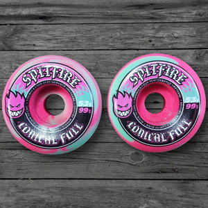 Spitfire F4 Conical Full Pink-Green Swirl 99a Wheels / 53mm