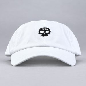 Zero Single Skull Dad Strapback Hat / White