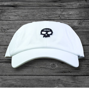 Zero Single Skull Dad Strapback Hat / White