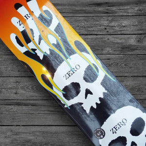 Zero 3 Skull Flames Skate Deck / 8.25"